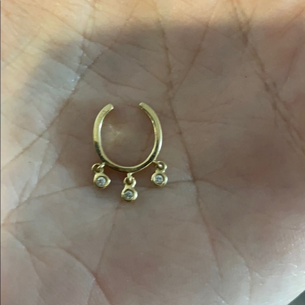 Zoe Lev diamond and 14k gold cuff earring